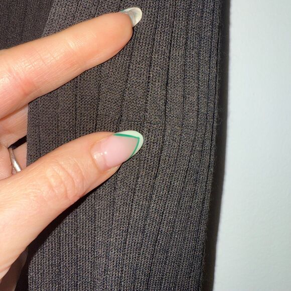 ICEBERG Made In Italy Vintage Y2K Ribbed V Neck Sweater - Brown/Red Trim M - Picture 7 of 7